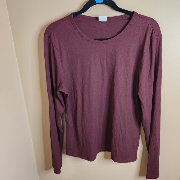 Athleta Tops - Athleta Signature Ribbed Long Sleeve CrewBurgundy XL 768810